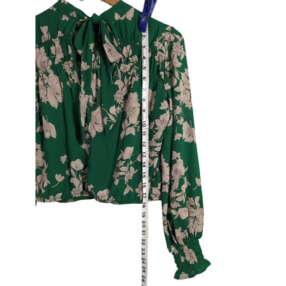 Sienna Sky Blouse Womens XS Green Floral Cottagecore Feminine Flirty - Picture 9 of 10